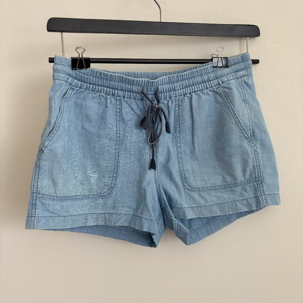 J. Crew Chambray Cotton Drawstring Shorts - Size Extra Small (XS) - 100% Cotton